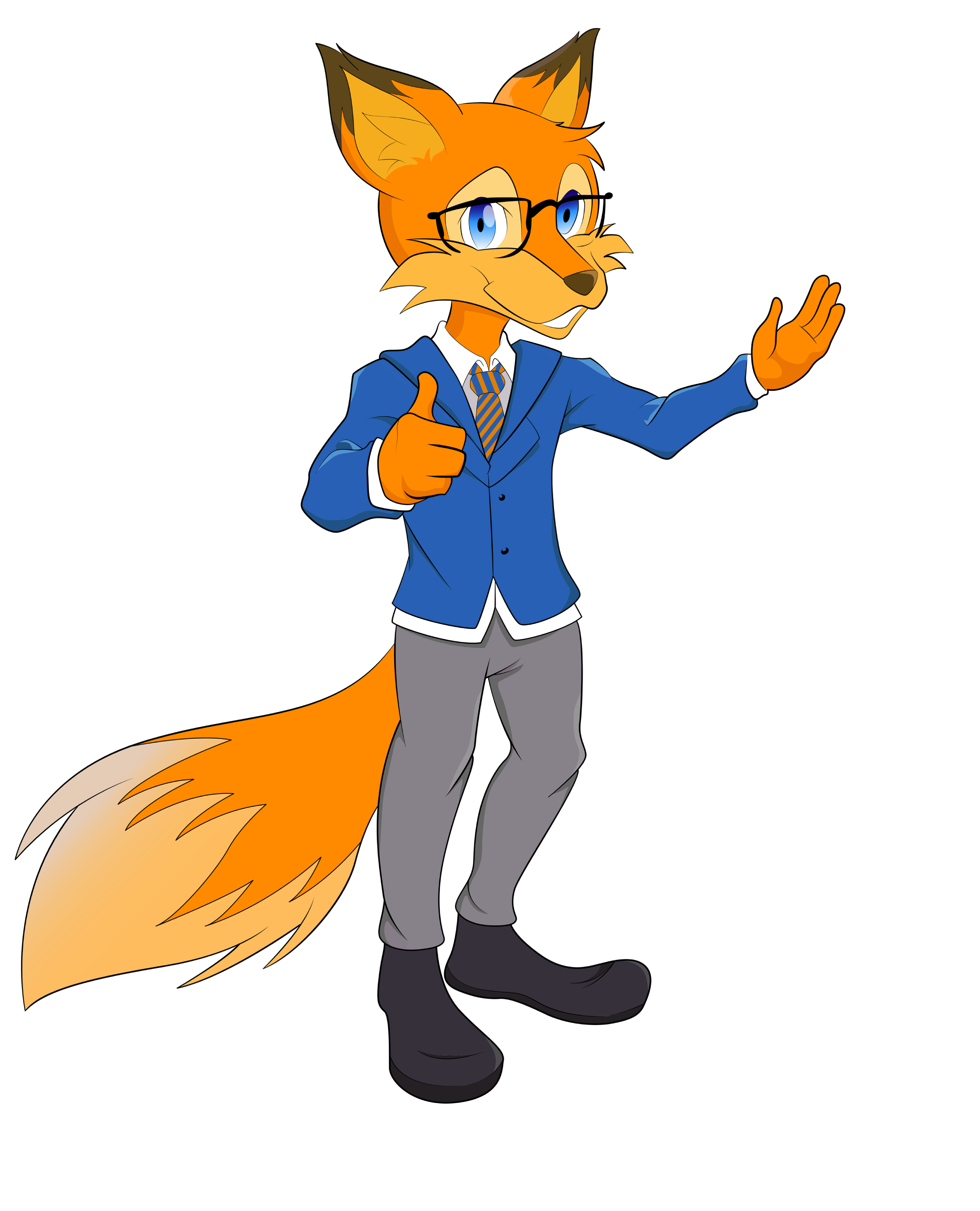 Sparfuchs zeigt auf einen Leitfaden für Effizienz, Transparenz, Einfachheit und Persönlichen Kontakt