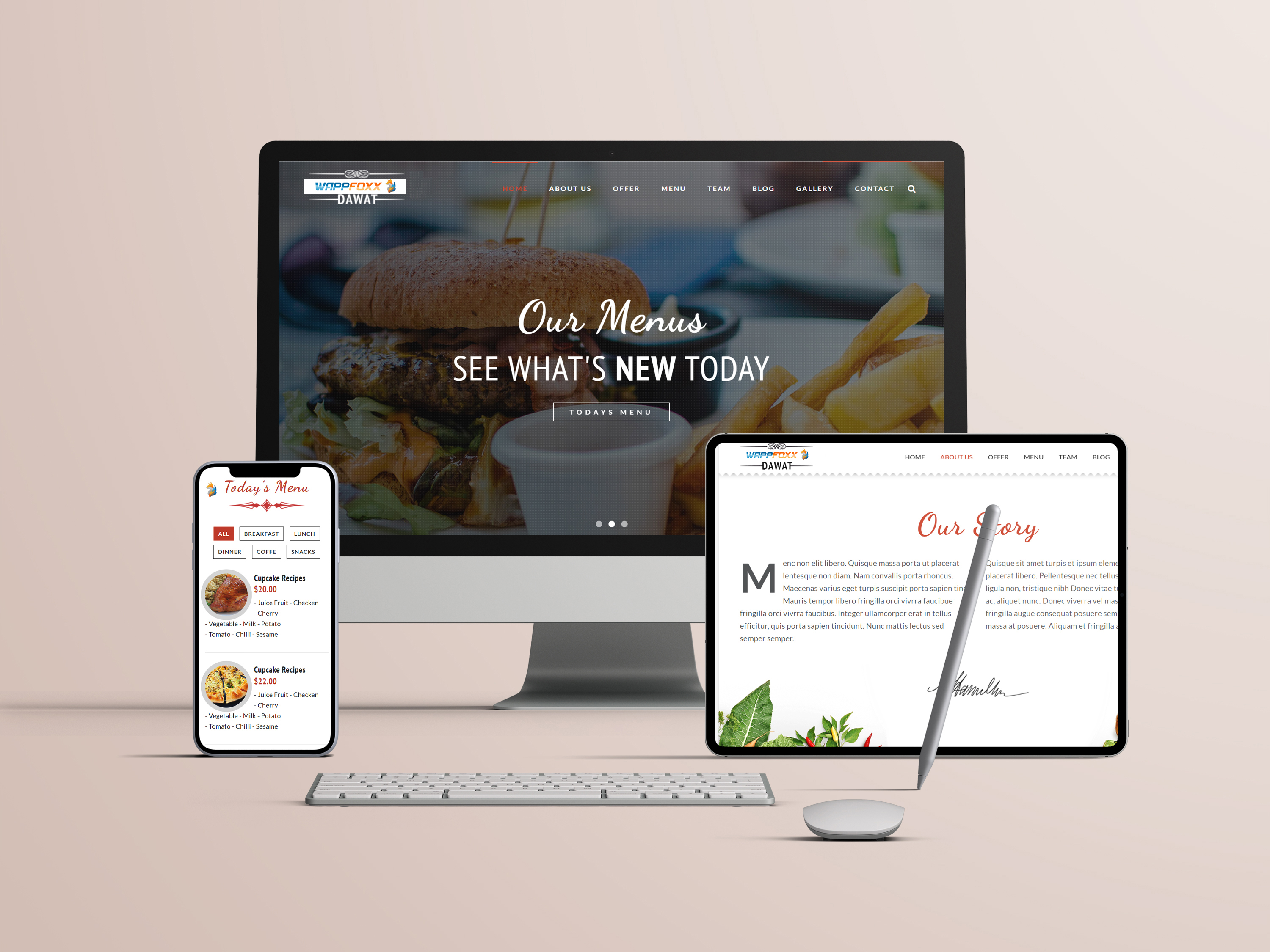 Vorlage Responsives Design Gastronomie